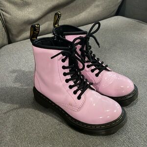 Doc Marten Patent Leather Bubblegum Pink Girls Boots Size 13